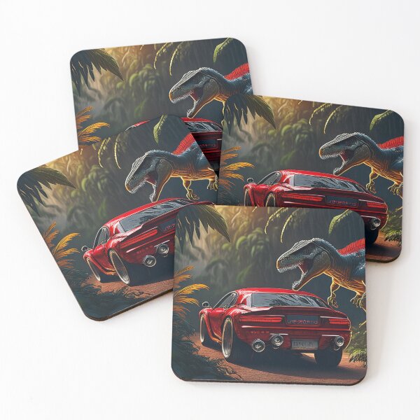 Item preview, 03 Dinosaur Drift - Time Travel Chaos: An Unusual Car Race Margarita Art Automotive Legends designed and sold by Margarita-Art.