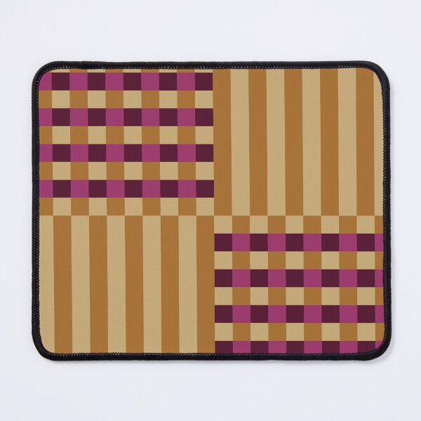 Item preview, Geometric Checkerboard Plaid Stripes 1 in Classy Gold Purple designed and sold by nineFlorals.