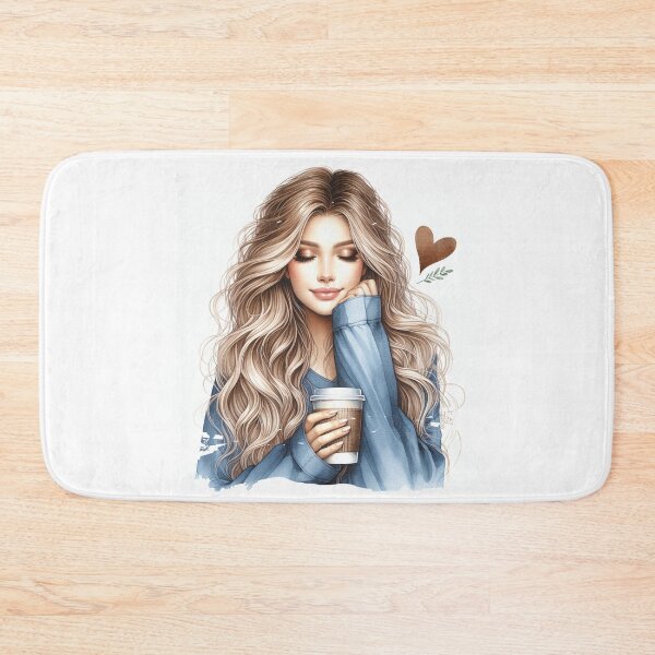 Item preview, Fashion Watercolor Girl Cozy Coffee Break  designed and sold by Belhbib Art ⭐⭐⭐⭐⭐.