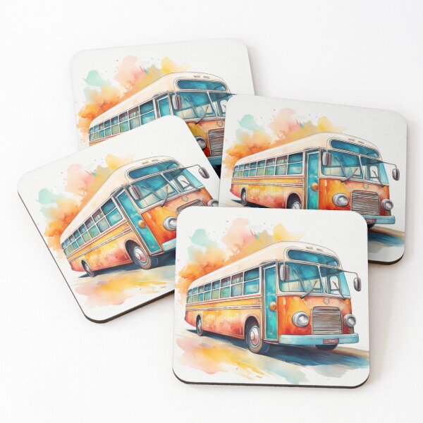 Item preview, Vintage Watercolour Bus Illustration designed and sold by RaiyaTees.