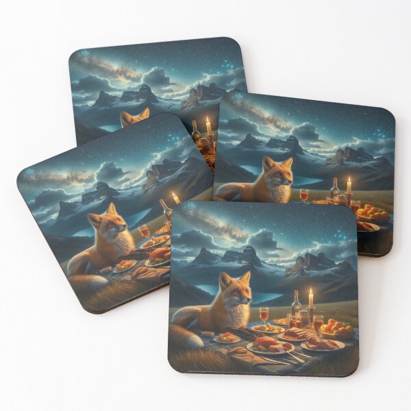 Item preview, The fox eats his dinner on the grass late at night designed and sold by Foxxxxsss.