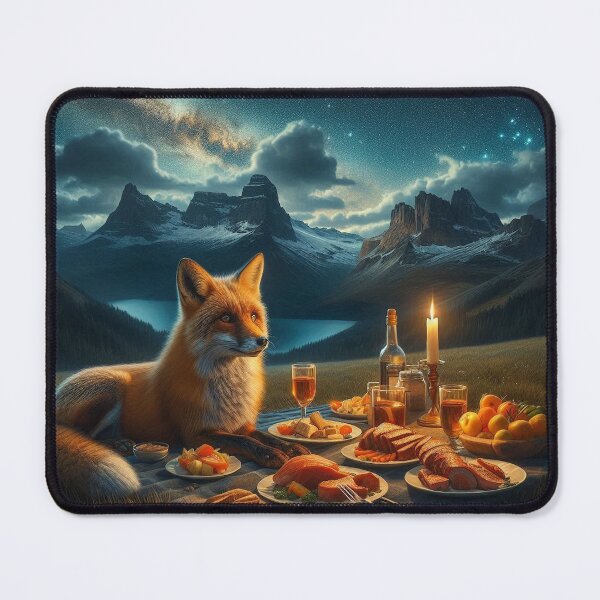 Item preview, The fox eats his dinner on the grass late at night designed and sold by Foxxxxsss.