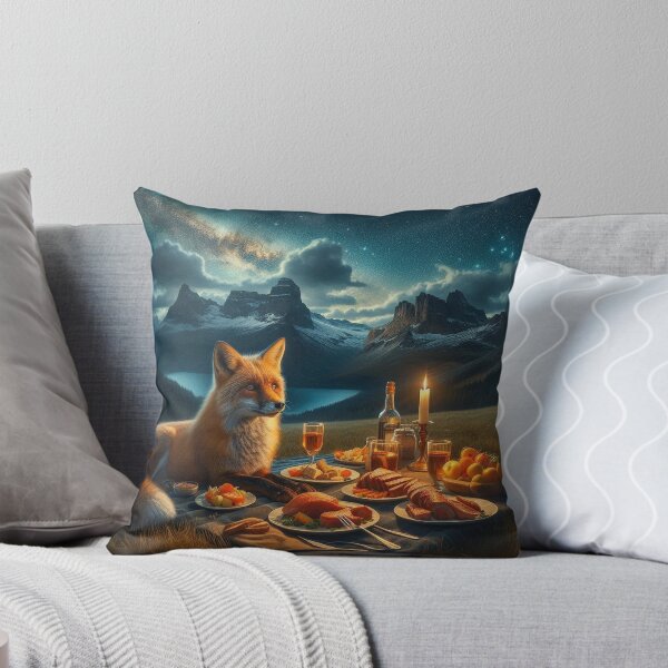 Item preview, The fox eats his dinner on the grass late at night designed and sold by Foxxxxsss.