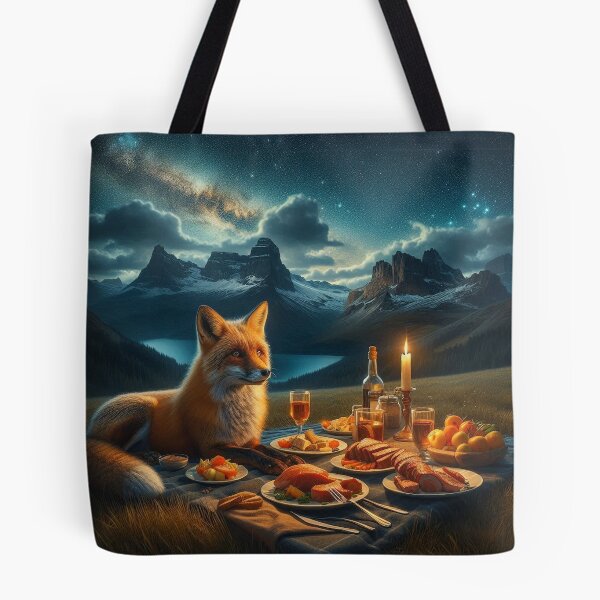 Item preview, The fox eats his dinner on the grass late at night designed and sold by Foxxxxsss.