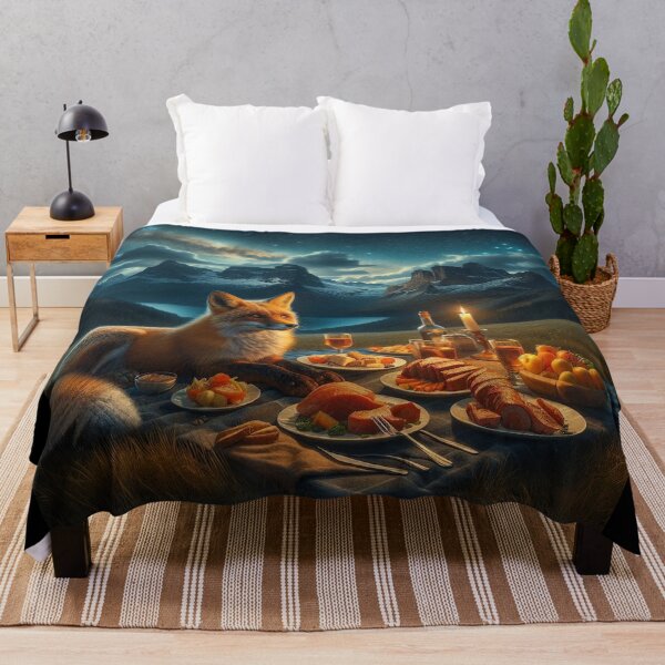 Item preview, The fox eats his dinner on the grass late at night designed and sold by Foxxxxsss.