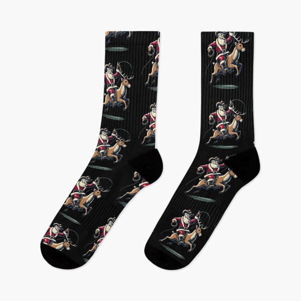 Item preview, Cowboy Santa Claus Rodeo On Reindeer designed and sold by LuminOrb.