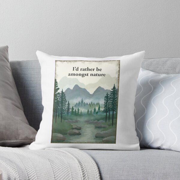 Item preview, I'd rather be amongst nature - misty forest scene  designed and sold by Scat the cat.