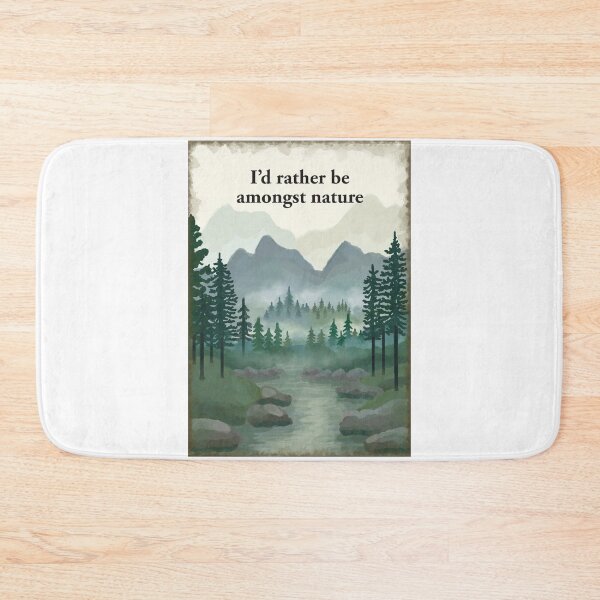 Item preview, I'd rather be amongst nature - misty forest scene  designed and sold by Scat the cat.