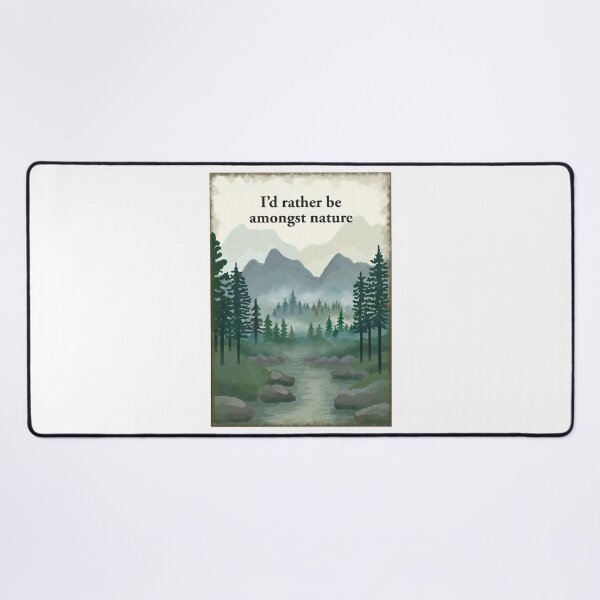 Item preview, I'd rather be amongst nature - misty forest scene  designed and sold by Scat the cat.