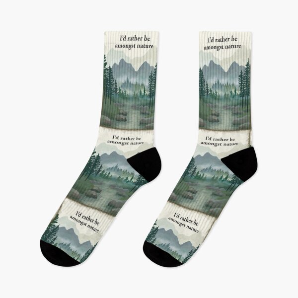 Item preview, I'd rather be amongst nature - misty forest scene  designed and sold by Scat the cat.