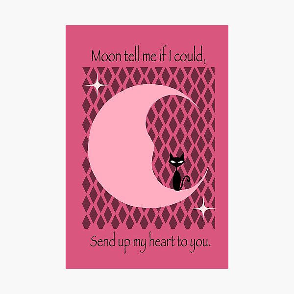 Item preview, Pink retro moon and cat x mitski lyrics  designed and sold by Osaseredesigns.