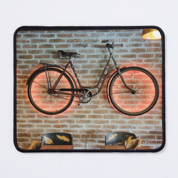 Item preview, Vintage Bicycle Wall Art in Cozy Restaurant designed and sold by Anastasia Kaneva.