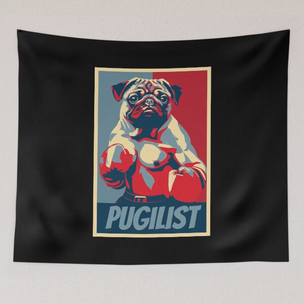 Item preview, Pugilist Funny Boxing Pug HOPE designed and sold by TrueArtsStore.
