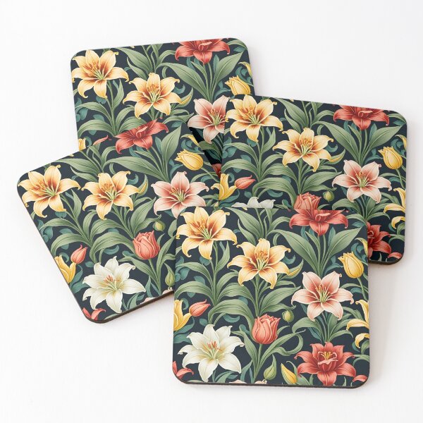 Item preview, Art Nouveau Lilies and Tulips  designed and sold by Nikola Eftimov.