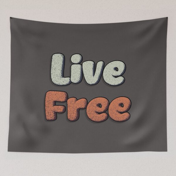 Item preview, "Live Free" Cartoon Style typography designed and sold by trepiu.