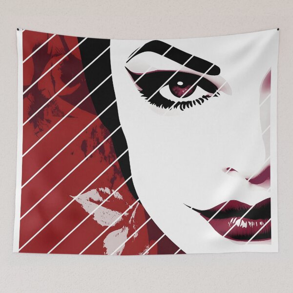 Item preview, Synthwave Siren. Patrick Nagel style illustration. designed and sold by Shoot-The-Moon.