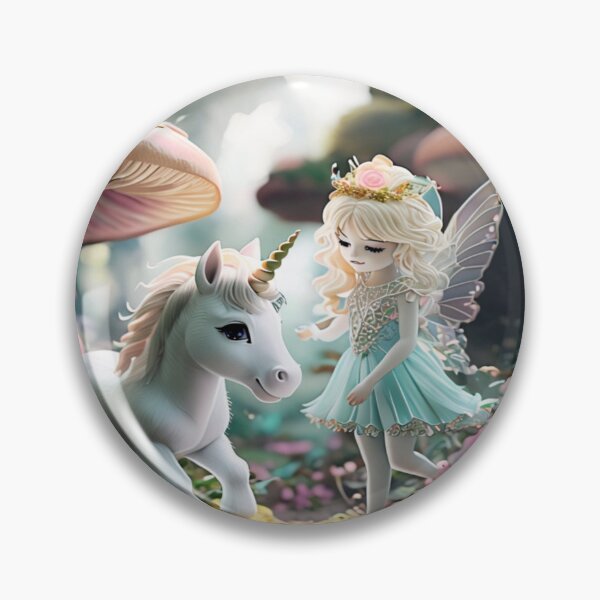 Aperçu de l'œuvre Licorne et fée dans une lune miniature créée et vendue par Collection de trésors .