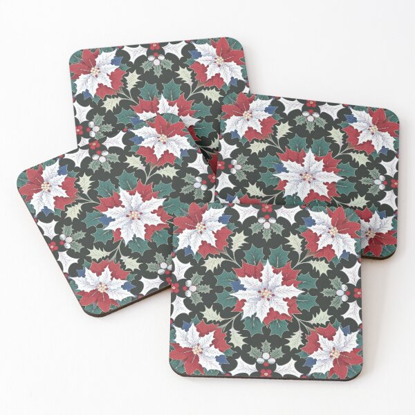 Item preview, Christmas flower in dark background designed and sold by bosilvercat.