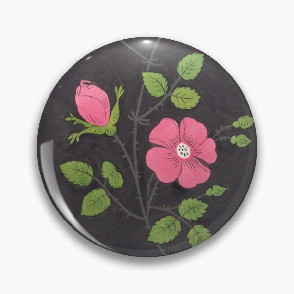 Artikelvorschau, Vintage Blumenkunst – Elegantes Rosa & Grün Florales Design auf Schwarzem Hintergrund, Klassische Dekoration entworfen und verkauft von yourgarden.