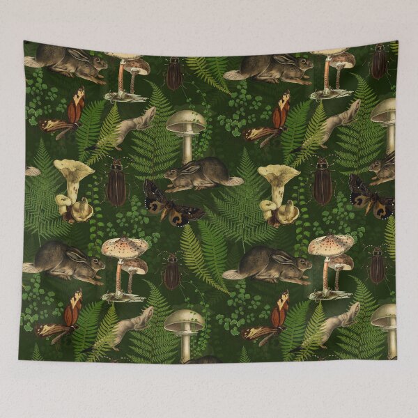 Item preview, Vintage Woodland Mystic Night Creatures - Green Nightgarden designed and sold by UtArt.