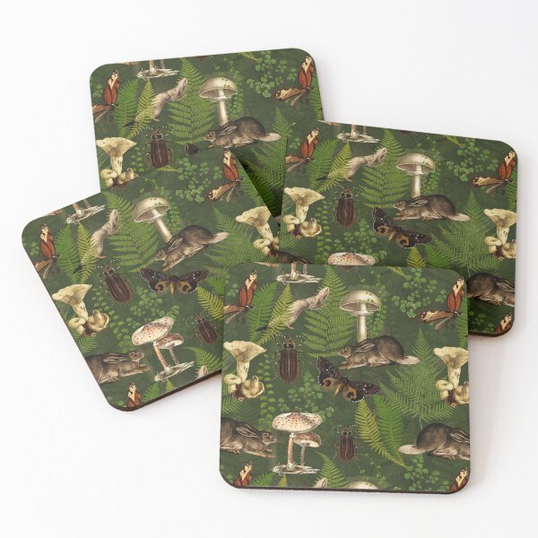 Item preview, Vintage Woodland Mystic Night Creatures - Green Nightgarden designed and sold by UtArt.