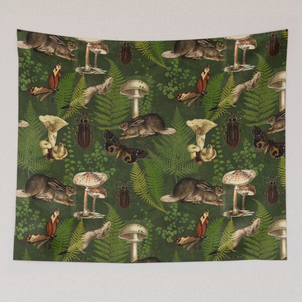 Item preview, Vintage Woodland Mystic Night Creatures - Green Nightgarden designed and sold by UtArt.