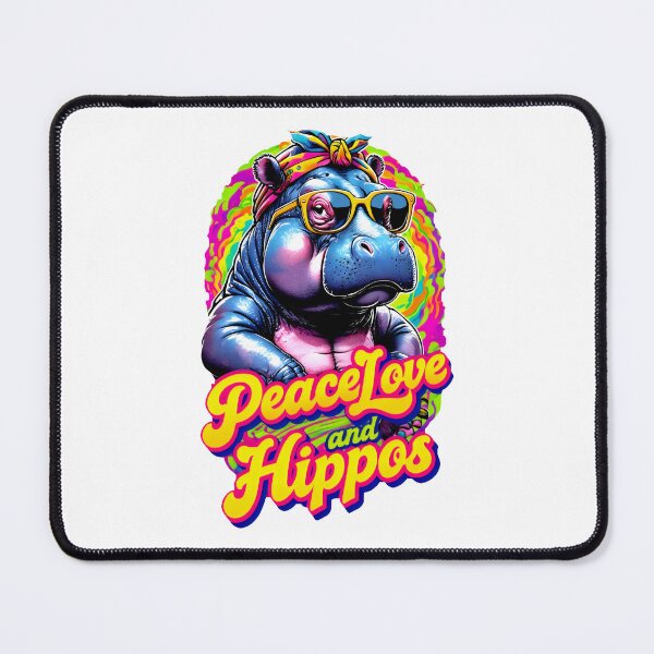 Item preview, Peace, Love and Hippos: Bohemian Hippo in Neon Harmony designed and sold by SplashTastic.