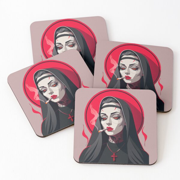 Item preview, Gothic nun with tattoos and a cigarette  designed and sold by MariaTsy.