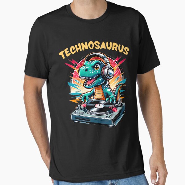 Item preview, Technosaurus Dinosaur Dj Retro Party Vibes designed and sold by DreamyDesigns84.