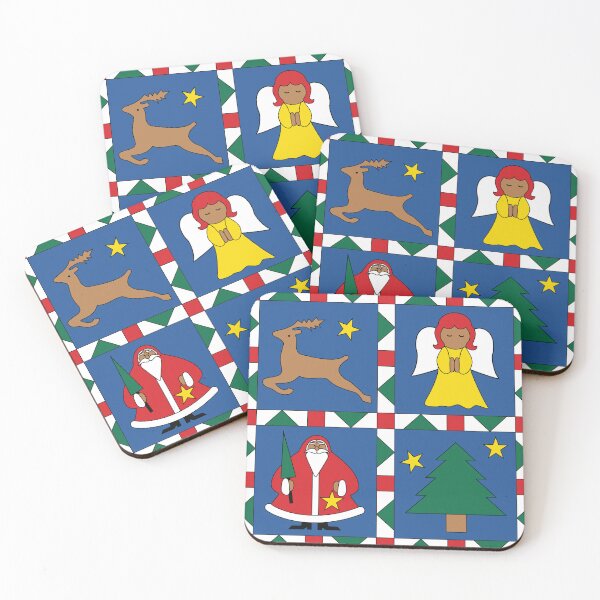Item preview, Christmas Patchwork on Blue designed and sold by VintageStyle.