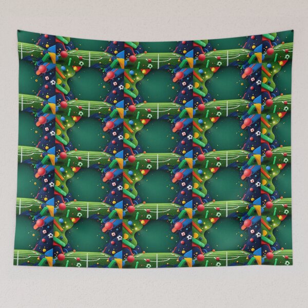 Item preview, A vibrant 3D football-themed wallpaper showcasing colorful fan flags and dynamic movements, perfect for sports events and promotional content. designed and sold by AlwaysHome.