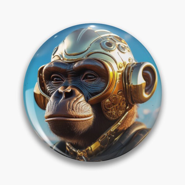 Item preview, Golden Armor | Chrome Ape | Cyberpunk Monkey Collection designed and sold by monkeybusiness.pt.