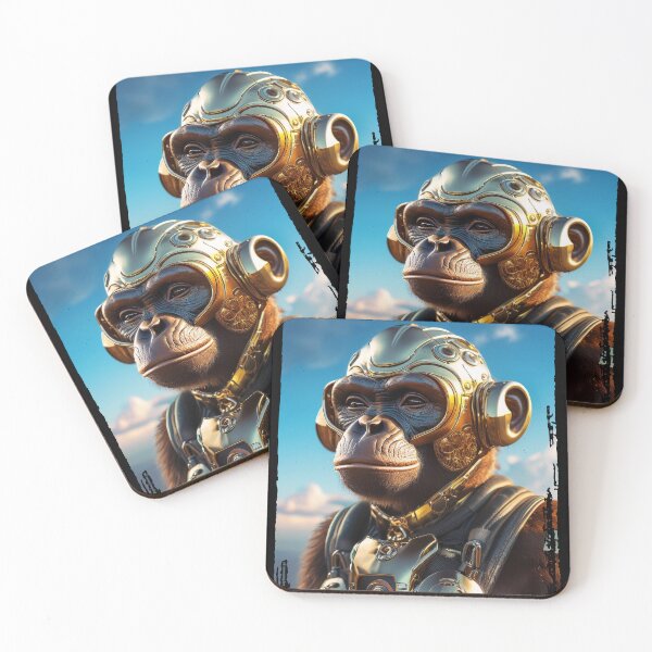 Item preview, Golden Armor | Chrome Ape | Cyberpunk Monkey Collection designed and sold by monkeybusiness.pt.