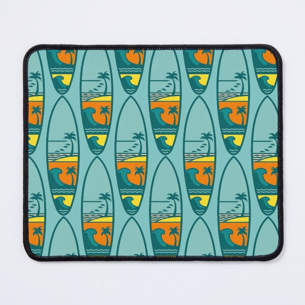 Item preview, Sunset Waves and Palm Trees – Vintage Surfboard Design designed and sold by Tuczykson.