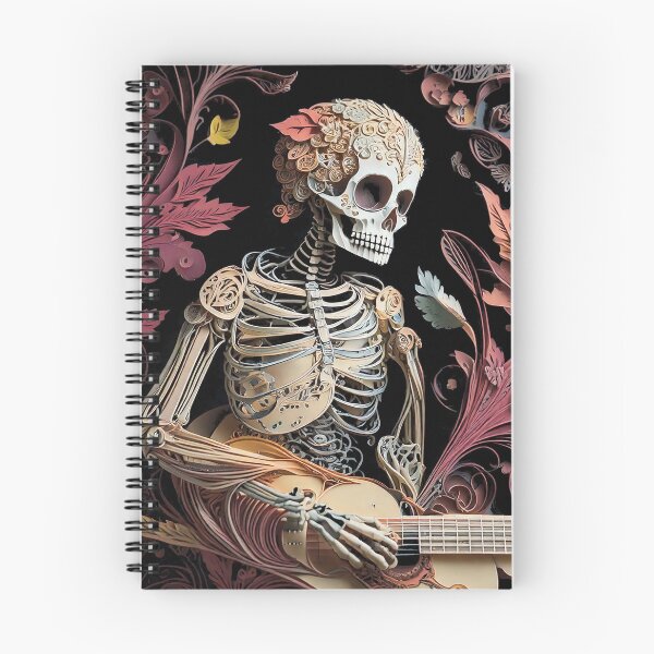 Aperçu de l'œuvre Squelette floral jouant à la guitare créée et vendue par AndrewWorld.