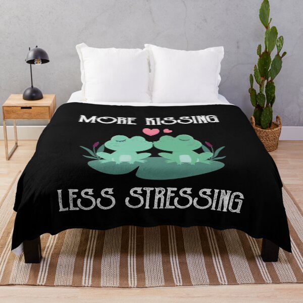 Item preview, More kissing less stressing funny saying relaxation designed and sold by Endo Designs - cause Love and Life matters.