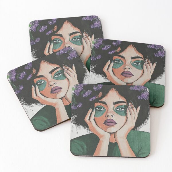Item preview, Retrato de niña con maquillaje verde designed and sold by mood-creator.