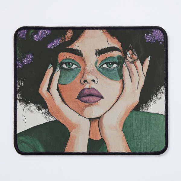 Item preview, Portrait of girl with green make-up designed and sold by mood-creator.