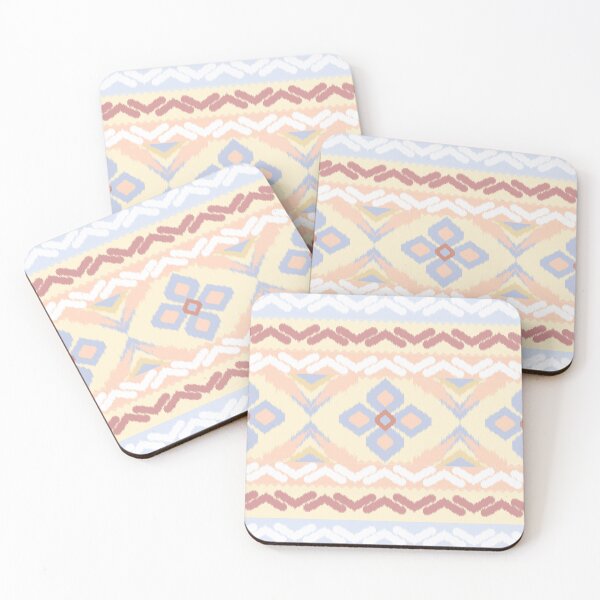 Item preview, Soft Pastel Ikat Pattern with Floral and Zigzag Motifs designed and sold by nuutree.