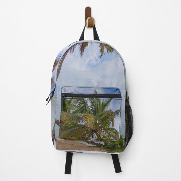 Item preview, Tall palm trees sway gently over a sandy beach, with a calm ocean designed and sold by EyezWatchin.