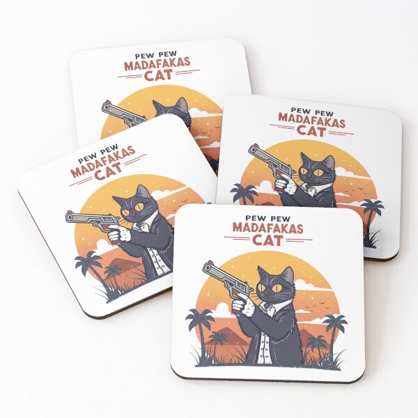Item preview, Pew Pew Madafakas Cat Funny Meme Design | Cute Gun-Toting Cat Art designed and sold by Colorful-Garden.