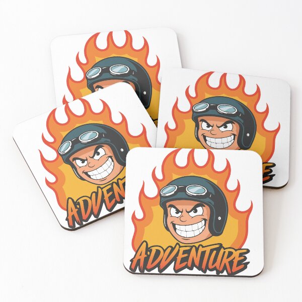 Item preview, CARTOON ADVENTURE FLAME HELMET STICKER designed and sold by Tommy Graphic.
