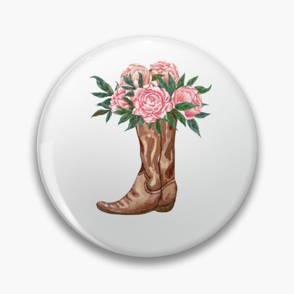 Item preview, Cowboy Boot with Pink Flowers designed and sold by Brianna McGill.