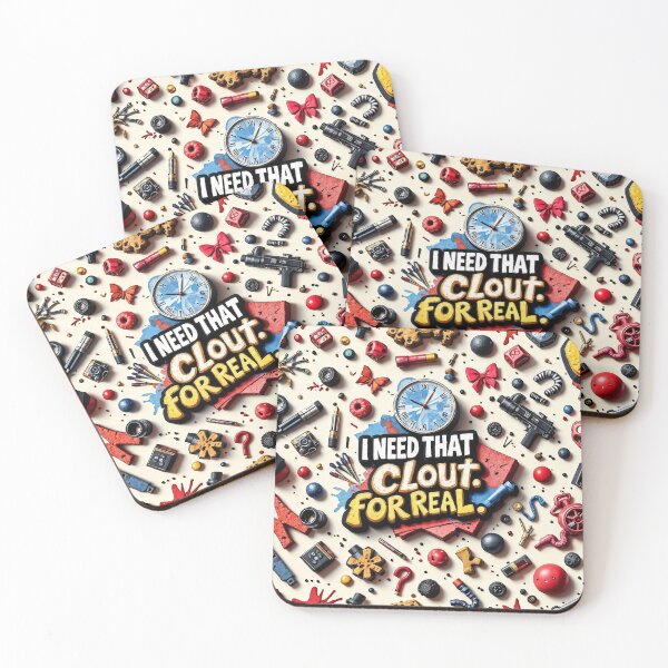 Item preview, I Need That Clout, for Real: A Trendy 3D Pattern with Bold Typography and Street Art Elements, showcasing "I need that clout, for real" for social media campaigns. designed and sold by AlwaysHome.