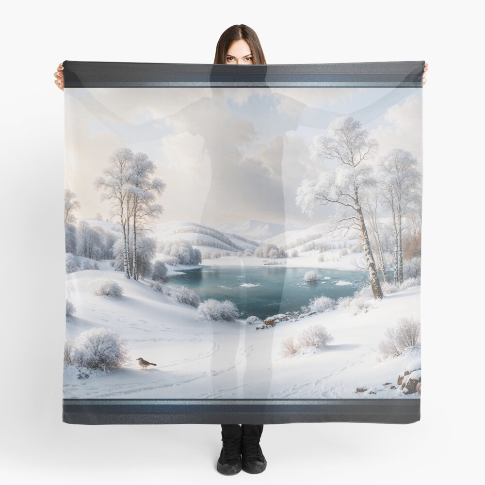Discover The Majestic Beauty Of A Winter Wonderland Snowscape AI Concept Art by Xzendor7 4 Discover The Majestic Beauty Of A Winter Wonderland Snowscape Enchanting AI Concept Art by Xzendor7 Decorative Art Print Ladies Scarf