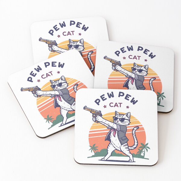 Item preview, Pew Pew Madafakas Cat Funny Meme Design | Cute Gun-Toting Cat Art designed and sold by Colorful-Garden.