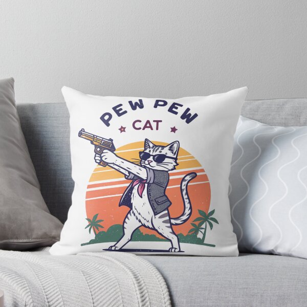 Item preview, Pew Pew Madafakas Cat Funny Meme Design | Cute Gun-Toting Cat Art designed and sold by Colorful-Garden.