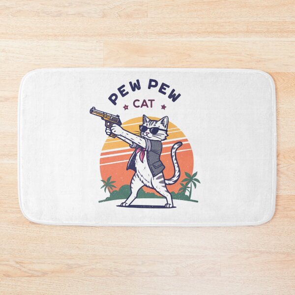 Item preview, Pew Pew Madafakas Cat Funny Meme Design | Cute Gun-Toting Cat Art designed and sold by Colorful-Garden.