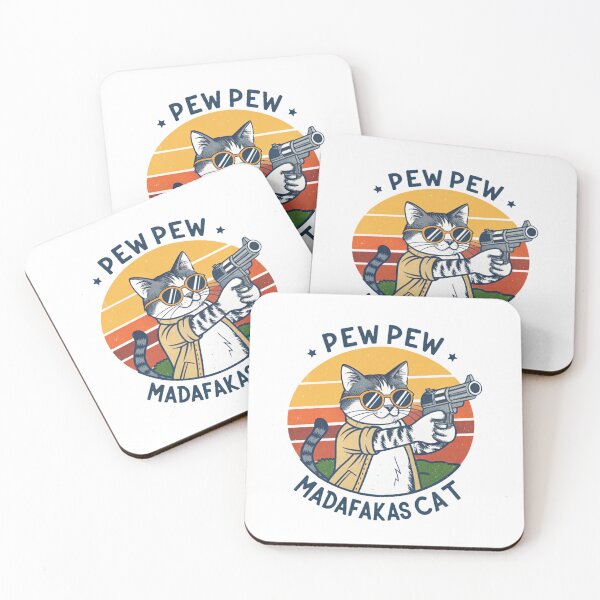 Item preview, Pew Pew Madafakas Cat Funny Meme Design | Cute Gun-Toting Cat Art designed and sold by Colorful-Garden.