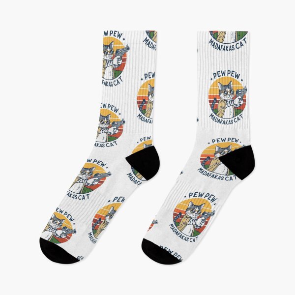 Item preview, Pew Pew Madafakas Cat Funny Meme Design | Cute Gun-Toting Cat Art designed and sold by Colorful-Garden.